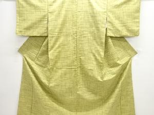 格子織り出し手織り紬着物